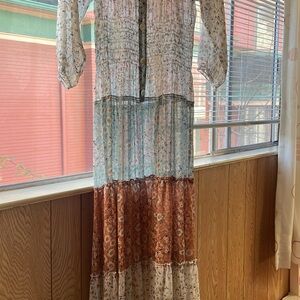 Fig and Flower Multicolor Boho Maxi Dress